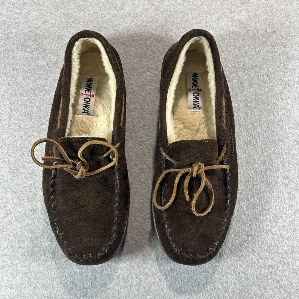Men's Minnetonka Essential Hardsole Brown Ruff Size 12